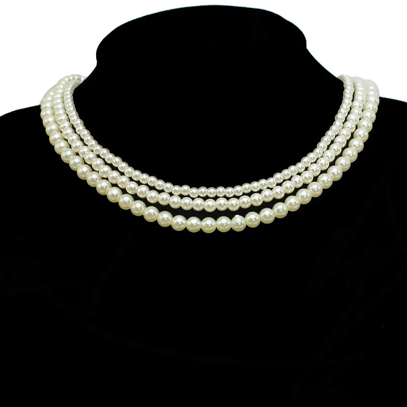 DAIZHEMEI GIFT Perlenkette Mit Anhänger - 42 5cm Beige