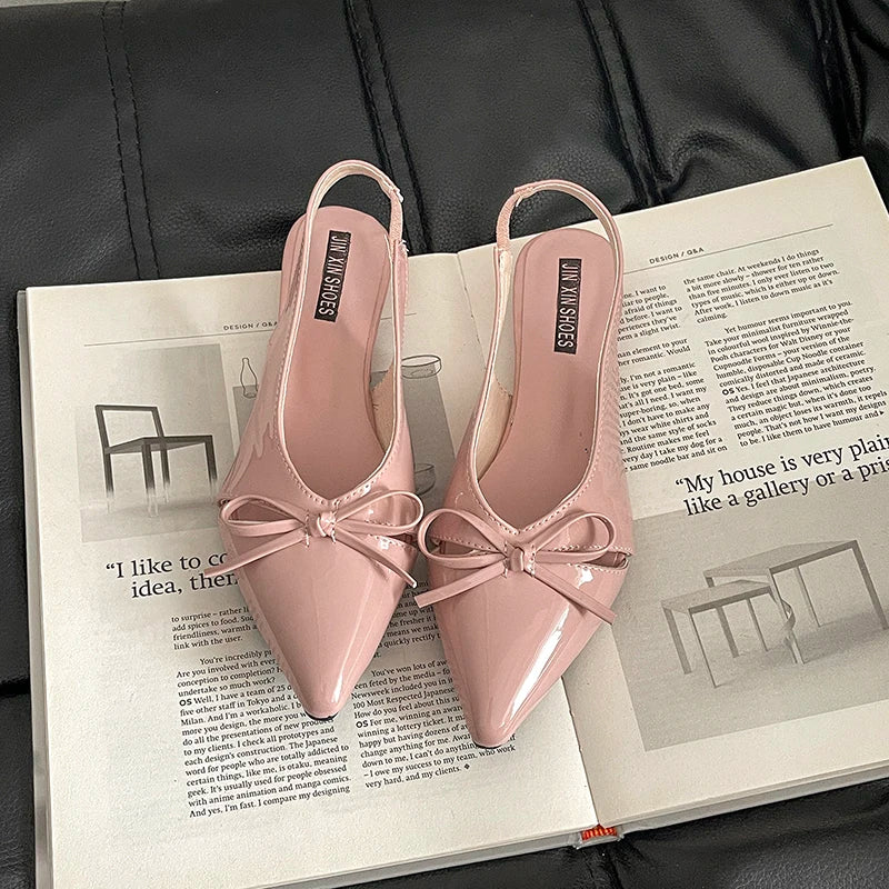 Summer Fashion Butterfly-knot Women Sandals Shallow Slip On Slingbacks Ladies Casual Dress Street Style Flats Shoes