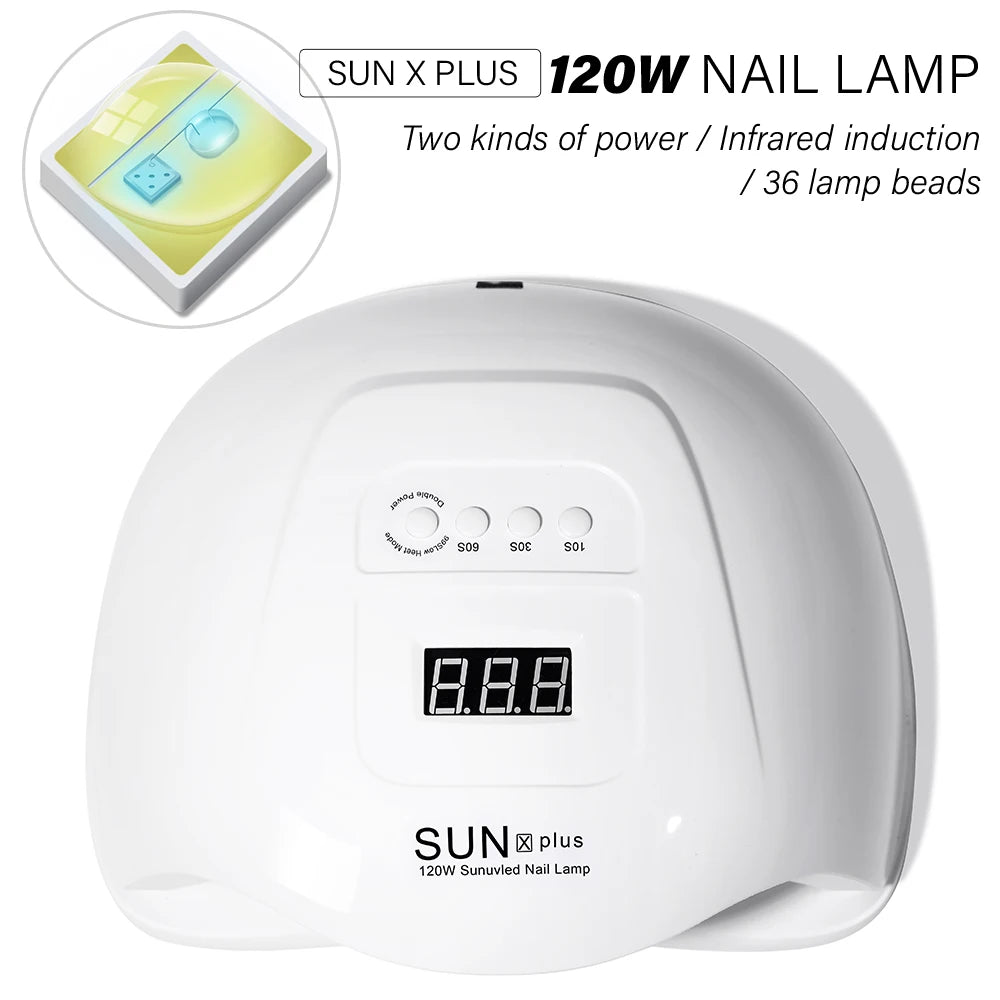 High Power SUN X PLUS Nail Lamp Phototherapy UV Led For Drying All Nail Gel Polish With LCD Touch Smart Sensor Manicure Salon