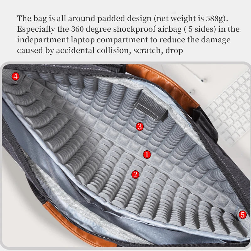 WOMT Umhängetasche Business - 15,6 Zoll Polyester Kompakt