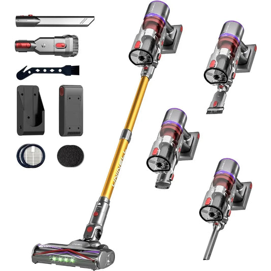 Staubsauger 2025: Cordless-Vacuum 48000Pa 550W - LED Touch Anti-Tangle Collection