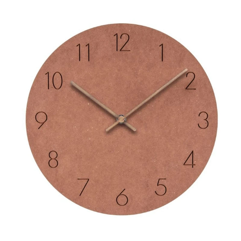 Wooden Simple Round Wall Clock Non Ticking Silent Clocks Modern Office Wall Clocks Homes Decor Easy to Read