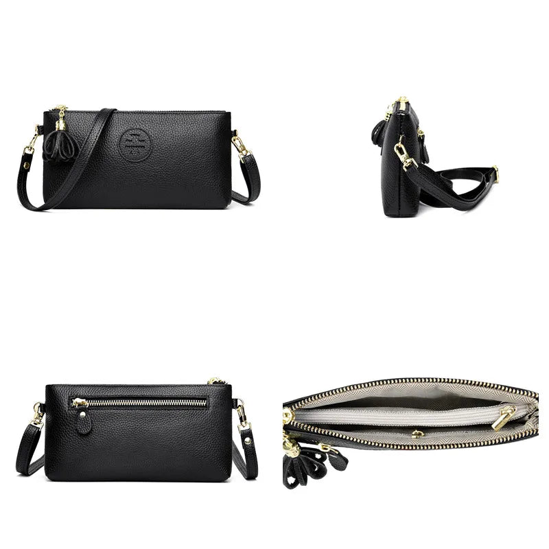 Versatile PU Crossbody Bag for Women Stylish Korean-Inspired Design Zipper Solid Color Pattern Casual Daily Use Shoulder Bag