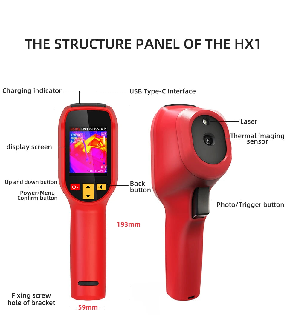 Wärmebildkamera 2025: BSIDE Handheld Thermal Imaging - 240X240 Temperatur-Messgerät für PCB, Automobil und Pipeline-Inspektion