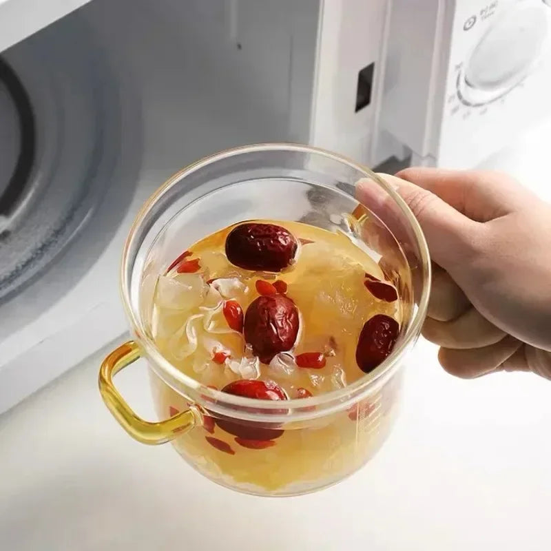 Clear Glass Saucepan Heat Resistant Cooking Pot Dual Handle Soup Pot with Cover Microwave Fire Heating Stockpot Kitchen Cookware
