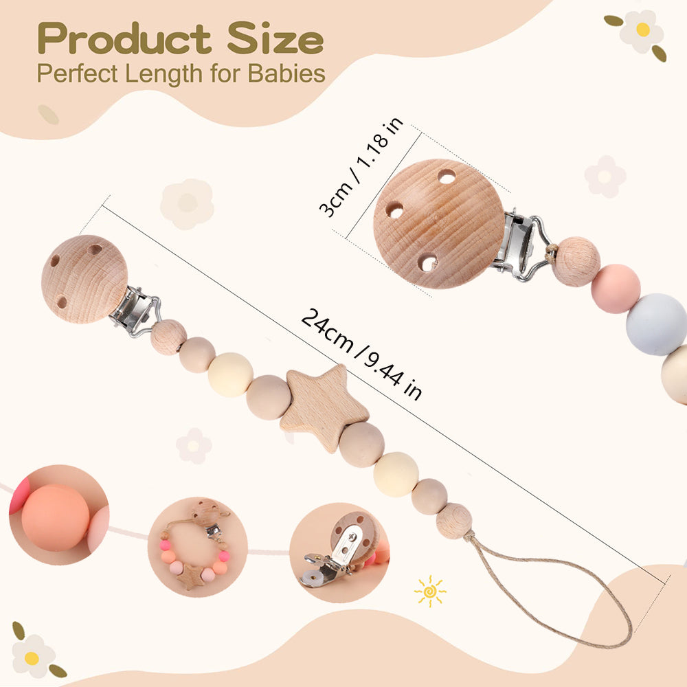 Personalized Baby Pacifier Clip Custom Name Infant Dummy Clip Baby Souvenir Newborn Gift Wood Baby Supplies New Mother Gift