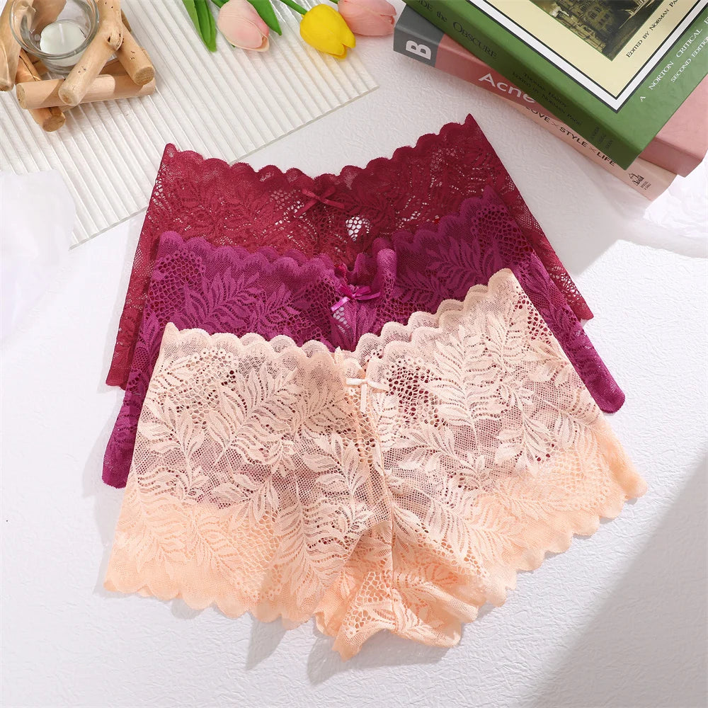 All Of Me Spitze V-Taillen Dessous - 3er Set Nylon Elastan