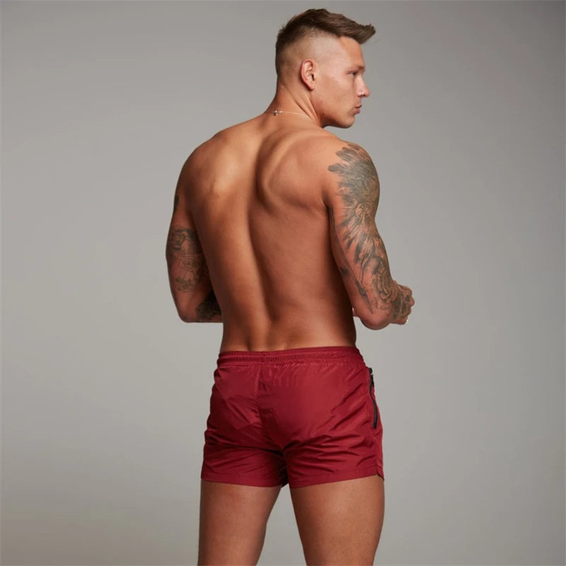 Herren Schwimmhose 2025 mit Reißverschluss-Taschen - Mesh-Futter - Sommer - Strand - Pool - Wassersport Schnelltrocknend