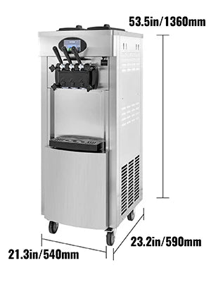 VEVOR 2200W Commercial Soft Ice Cream Maker Machine Ice Cream Maker Double 6L Hoppers Ice Cream Making Machine for restaurant