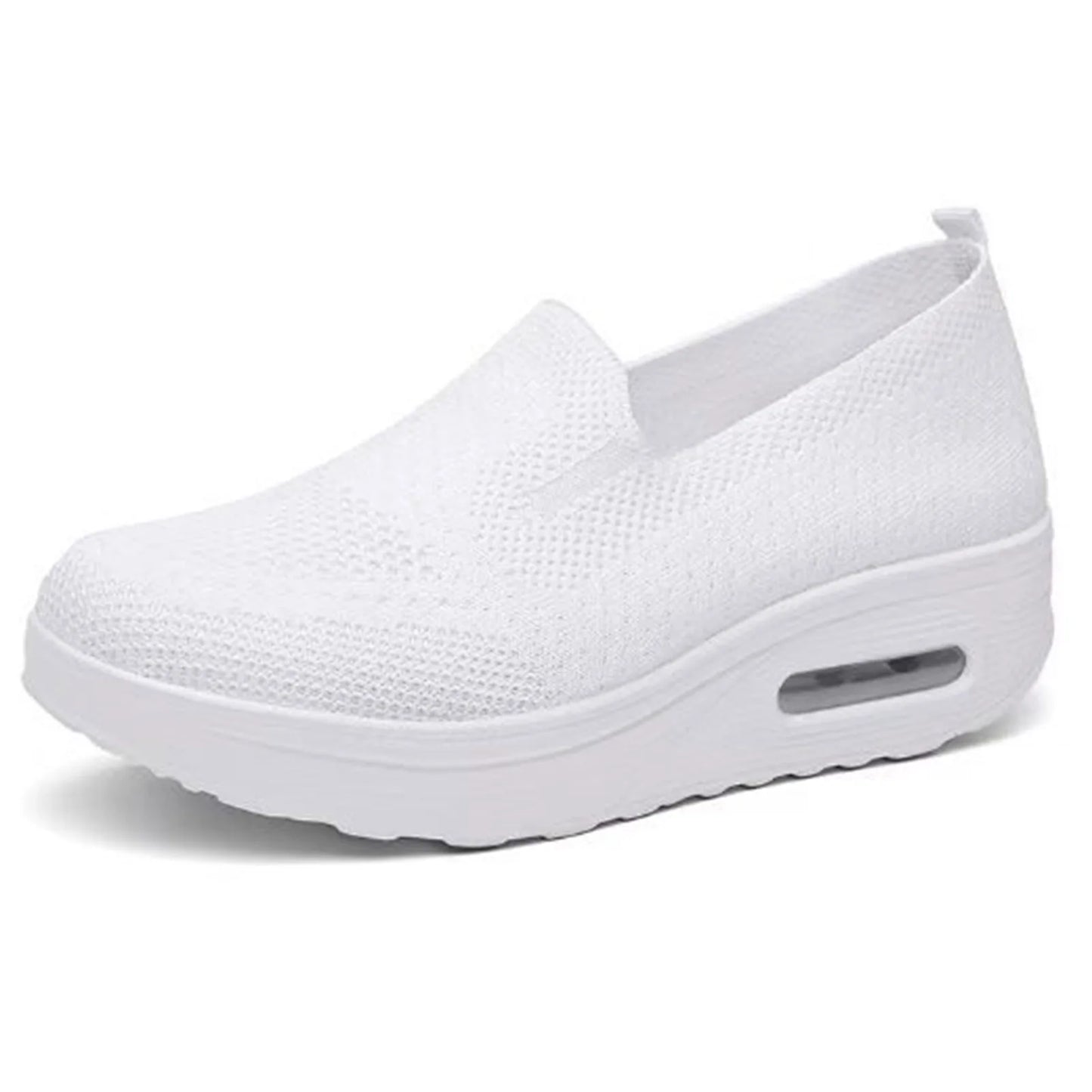 Women's Casual Slip on Sneakers Breathable Flying Woven Mesh Upper Jogging Shoes for Walking Biking Driving