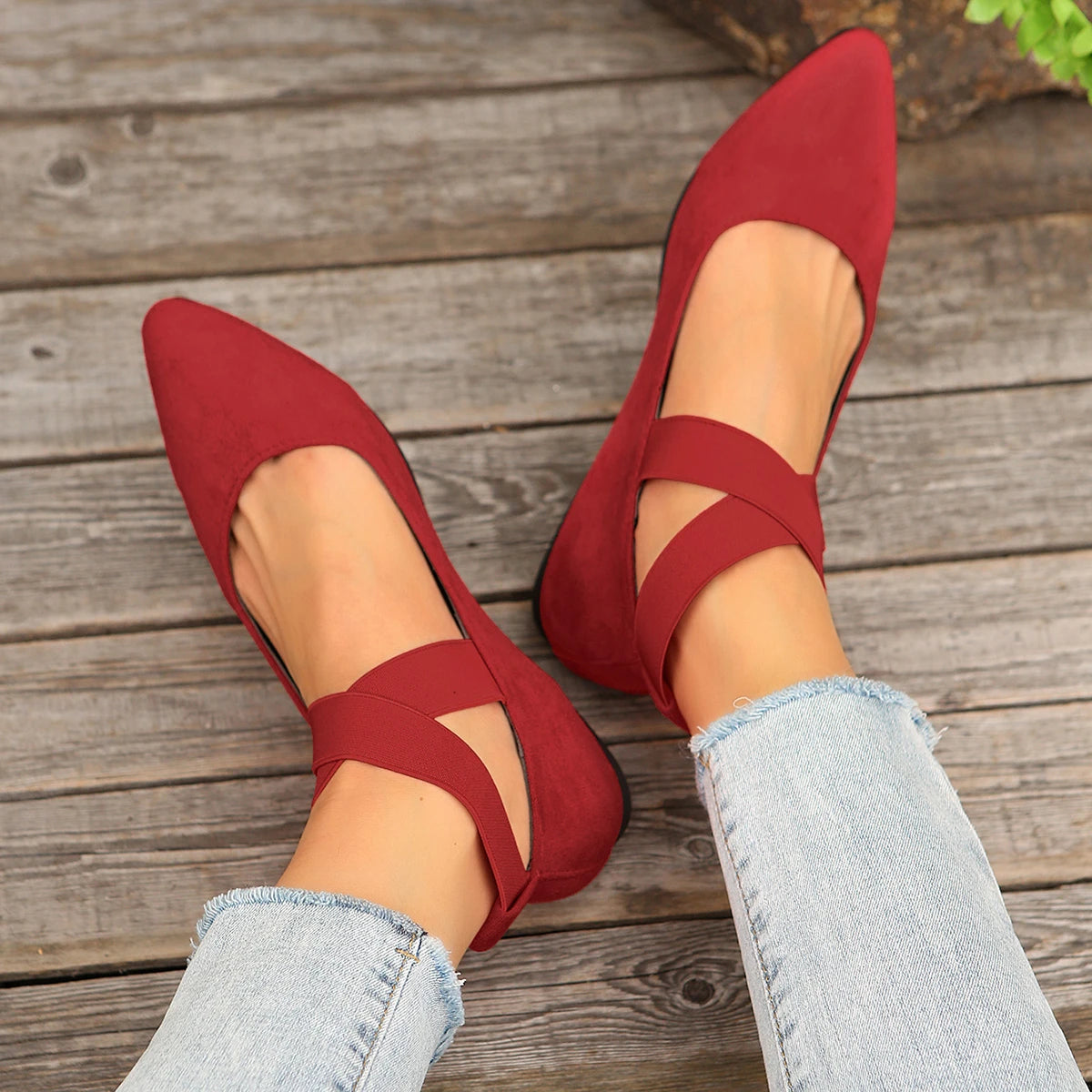 RZSMTYA Damen Atmungsaktiv Loafer - Gummisohle Spitze