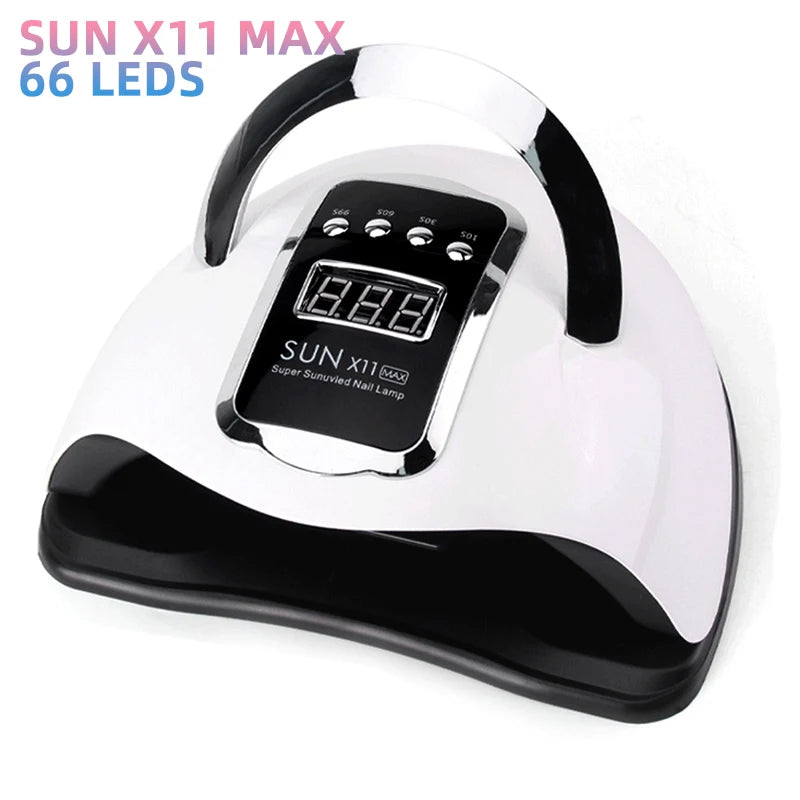 Lampă UV LED SUN X12 MAX pentru manichiură, lampă UV cu 66 de LED-uri pentru uscător de unghii cu senzor inteligent, instrument profesional de salon
