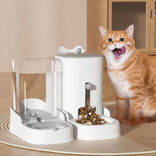 New Large Capacity Pet Cat Automatic Food Water Dispenser Fountain Bottle Bowl Dog Cat Drinker Feeder Dog Drinking Pet Supplies