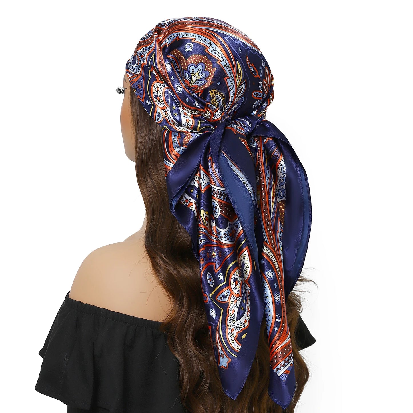 Kopf Foulard Seidenglanz - 90x90 cm Polyester weich