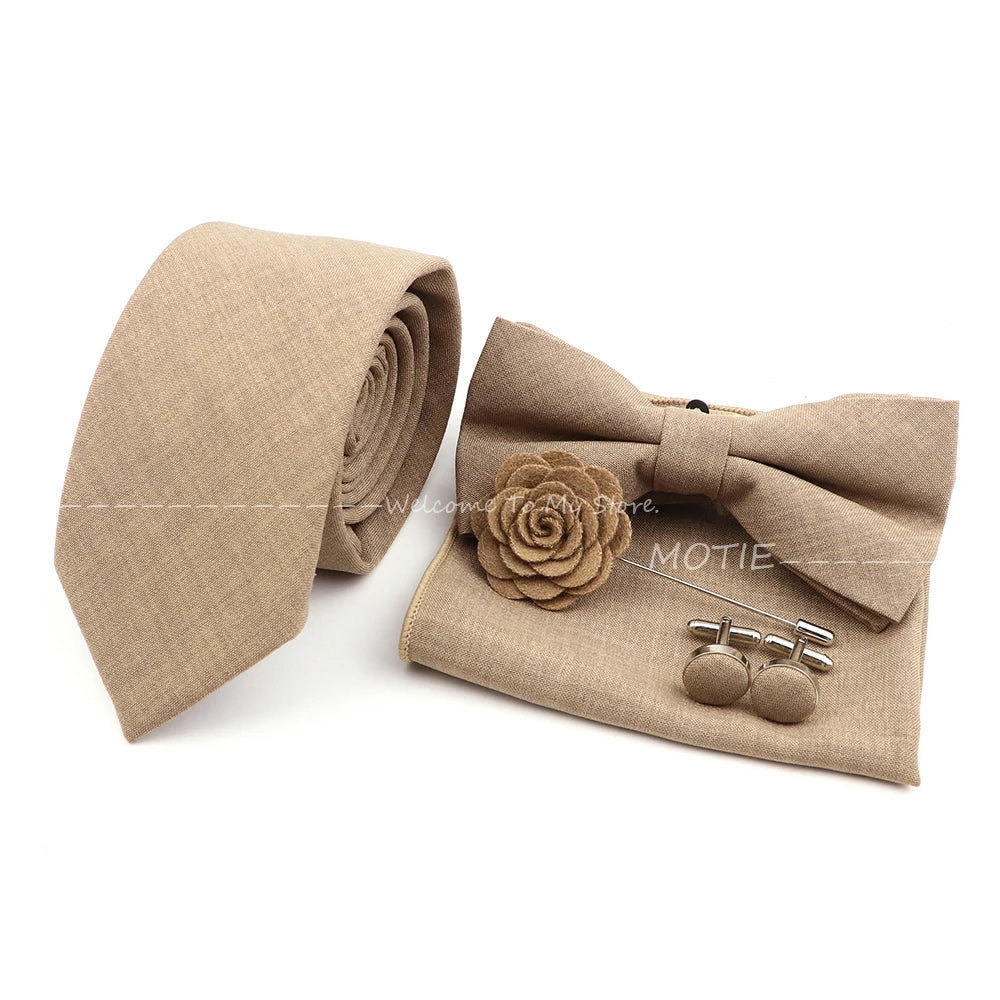 Neues Design 27-farbiger Männer-Accessories-Set: Klassische Baumwoll-Taschentuch, Manschettenknöpfe, Fliege für Hochzeit, Party, Geschenke