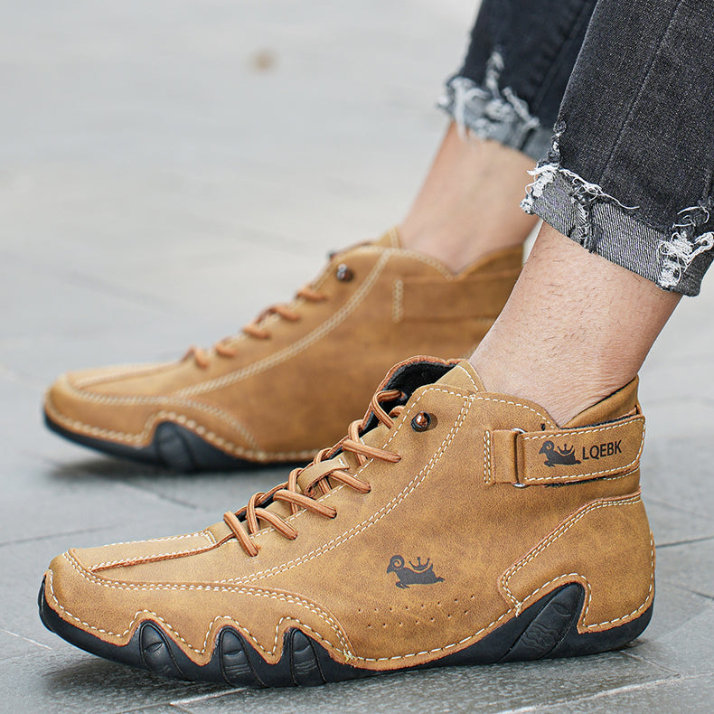 Sneakers for Men Fashion Outdoor Walking Loafers Shoes Comfortable Ankle Boots Luxury Man Shoes 2023 New In Casual Leather Shoes