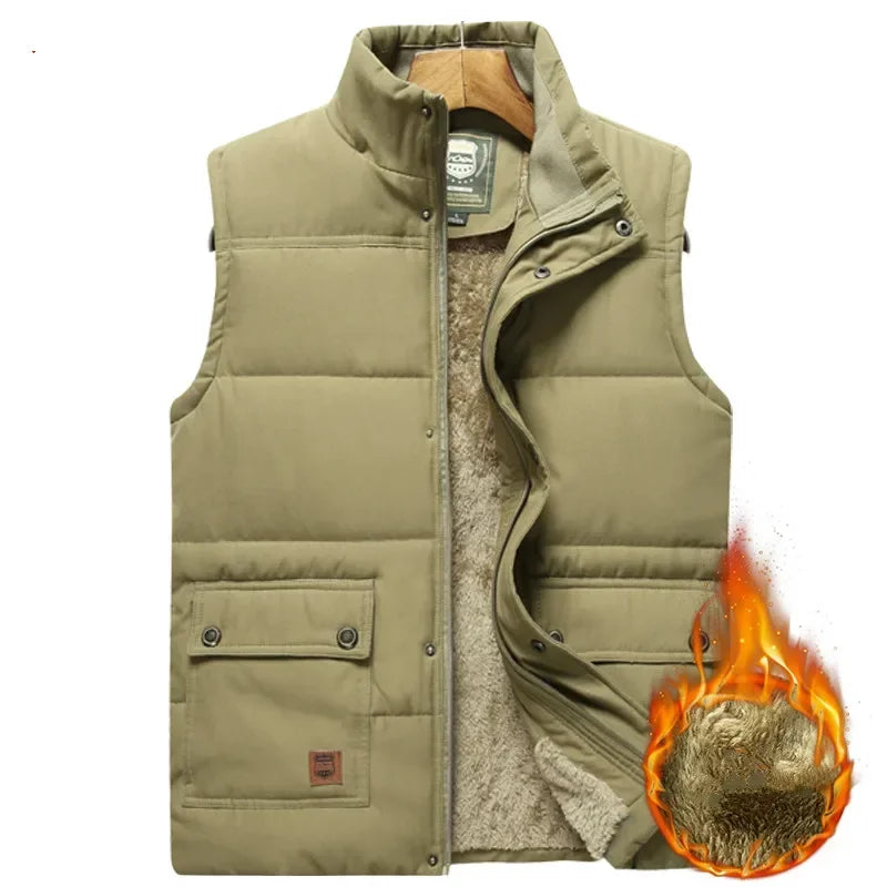 MAINKU Puffer-Weste Leicht Mit Fleecefutter Reißverschluss Größe 8XL - Warme Herren Weste Outdoor