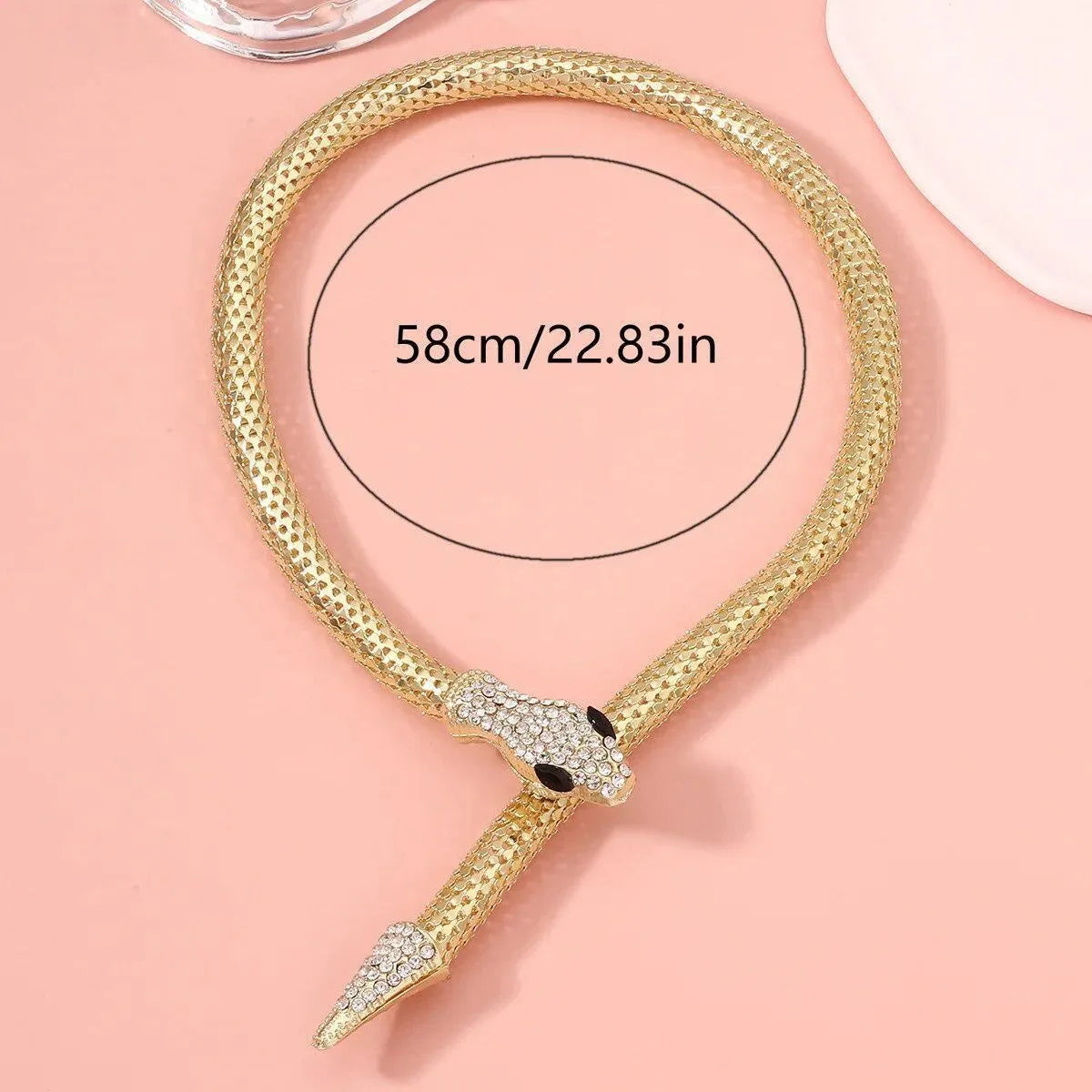 Colier de modă pentru femei, bijuterii complete cu stras, accesorii aur, argint, cristal, șarpe, colier lung cu pandantiv