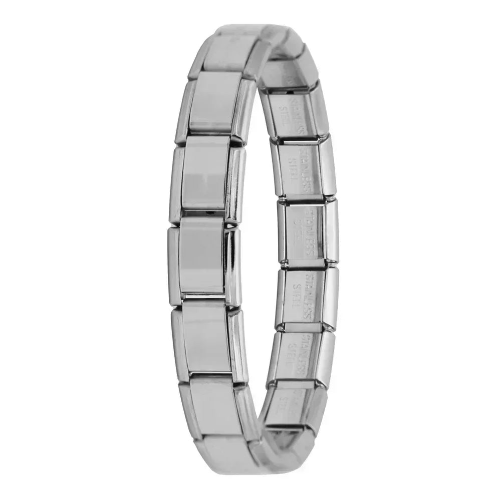 Hapiship Neue Damen Schmuck 9mm Breite Italienisch Elastisch Anhänger Armband Mode Edelstahl Armreif ST-
