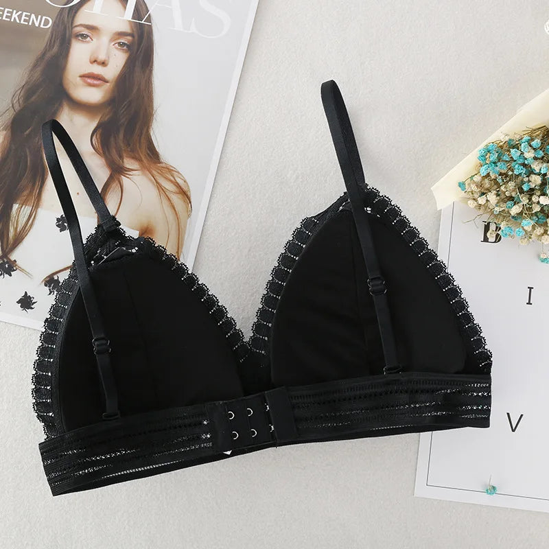 elegant Floral Lace Bra Top For Women Push Up Female Lingerie breathable Bralette Removable Pad Thin Fashion New Wireless Bras