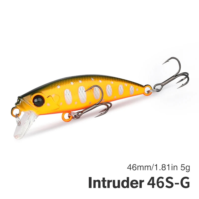 TSURINOYA 46S Sinking Minnow Fishing Lure Intruder 46mm 5g Artificial Trout Ajing Stream Lake Jerkbait Rockfishing Hard Baits