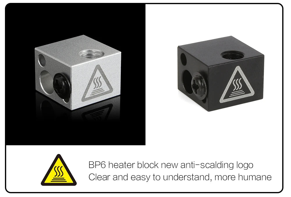 LERDGE Aluminium Heat Block For J-head Extruder HotEnd 3D Printers High Temp Silicone Socks Parts BP6 Heating Block Accessories