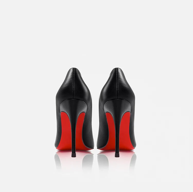 elegant woman heeled shoes 2024 trend luxury Brand Women High Heels Red Shiny Bottoms shallow Pumps Pointed Toe elegant Women 12cm