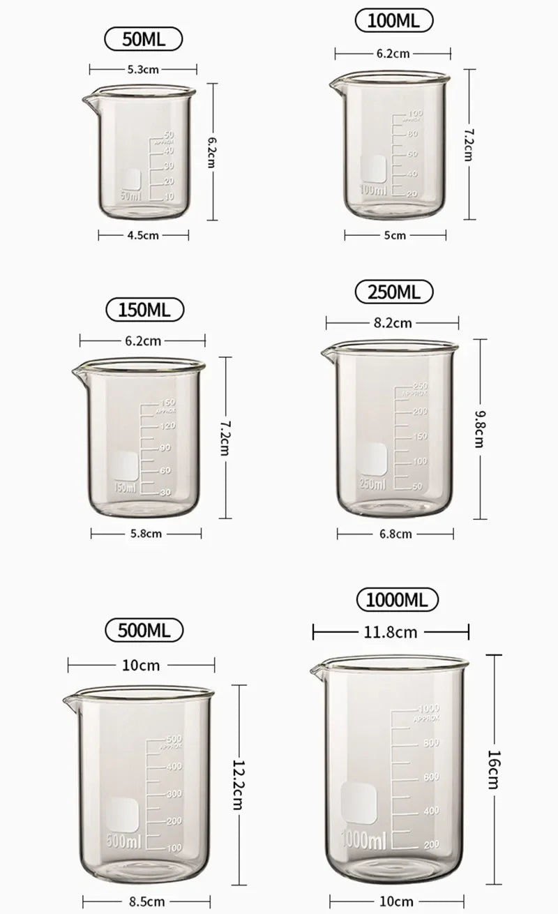 Choice Messbecher Hitzebeständig - 50/250/1000ml Glas