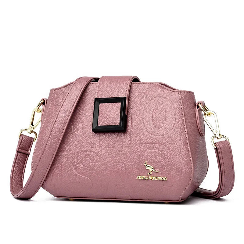 Fashion Women's Square Buckle Crossbody Bag Casual Shoulder Crossbody Bags Ladies Luxury Designer Large Capacity Travel Handbag