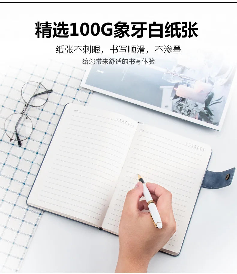 Caiet A5 din piele PU 2025 - Jurnal de afaceri, planificator, agendă, organizator, școală, birou