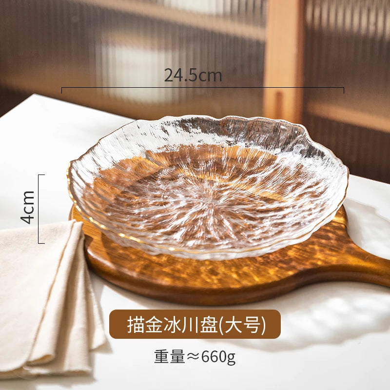 Luxus Glas Geschirr Set Haushalt Küche Zubehör Teller Und Schüssel Modern Hohe Beauty Dessert Schüssel Dim Sum Snack Teller