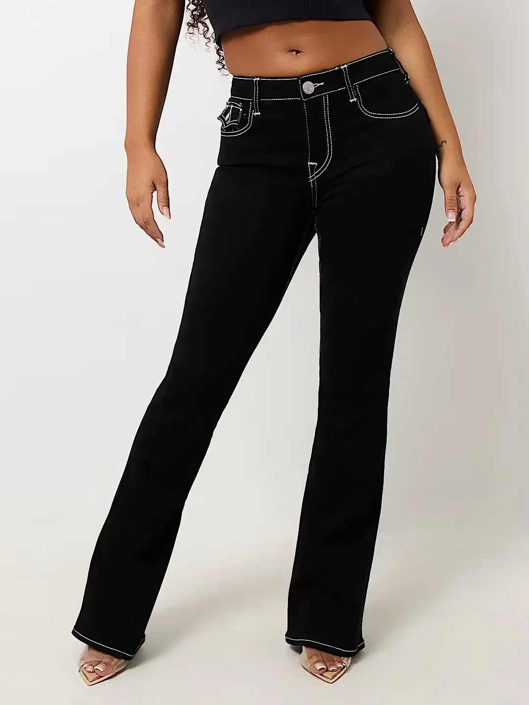 Skinny Jeans Fashionable Flare Jean Casual Washed Pants Black Sexy Embroidered Low Rise Jeans for Womens Sweatwear Denim Pants