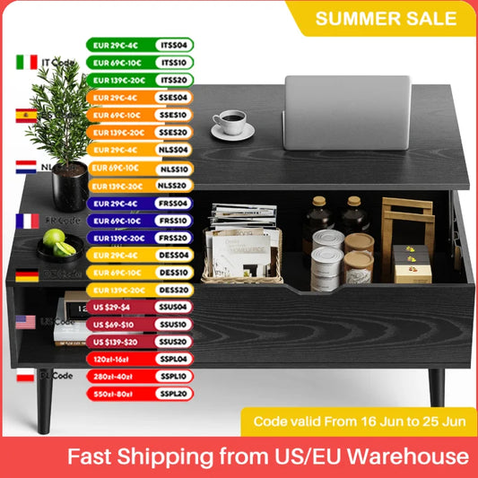 Couchtisch 2025: JHK Lift Top Coffee Tables Living Room - 39.37"x19.7" Desk Tea Wood Dining Adjustable Storage Collection
