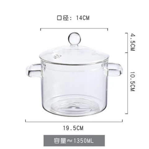 Glass Small Stew Pot Water-proof Transparent Cover Soup Cup Soup Bowl Bird's Nest Stew Bowl Open Flame Home Kitchen Supplies