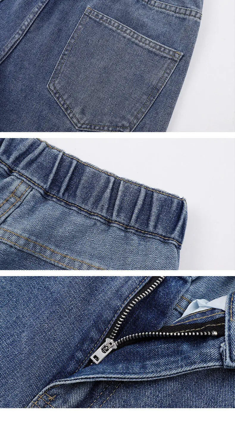 KFashion Classic Gerade Jeans - Weites Bein Einfarbig Blau