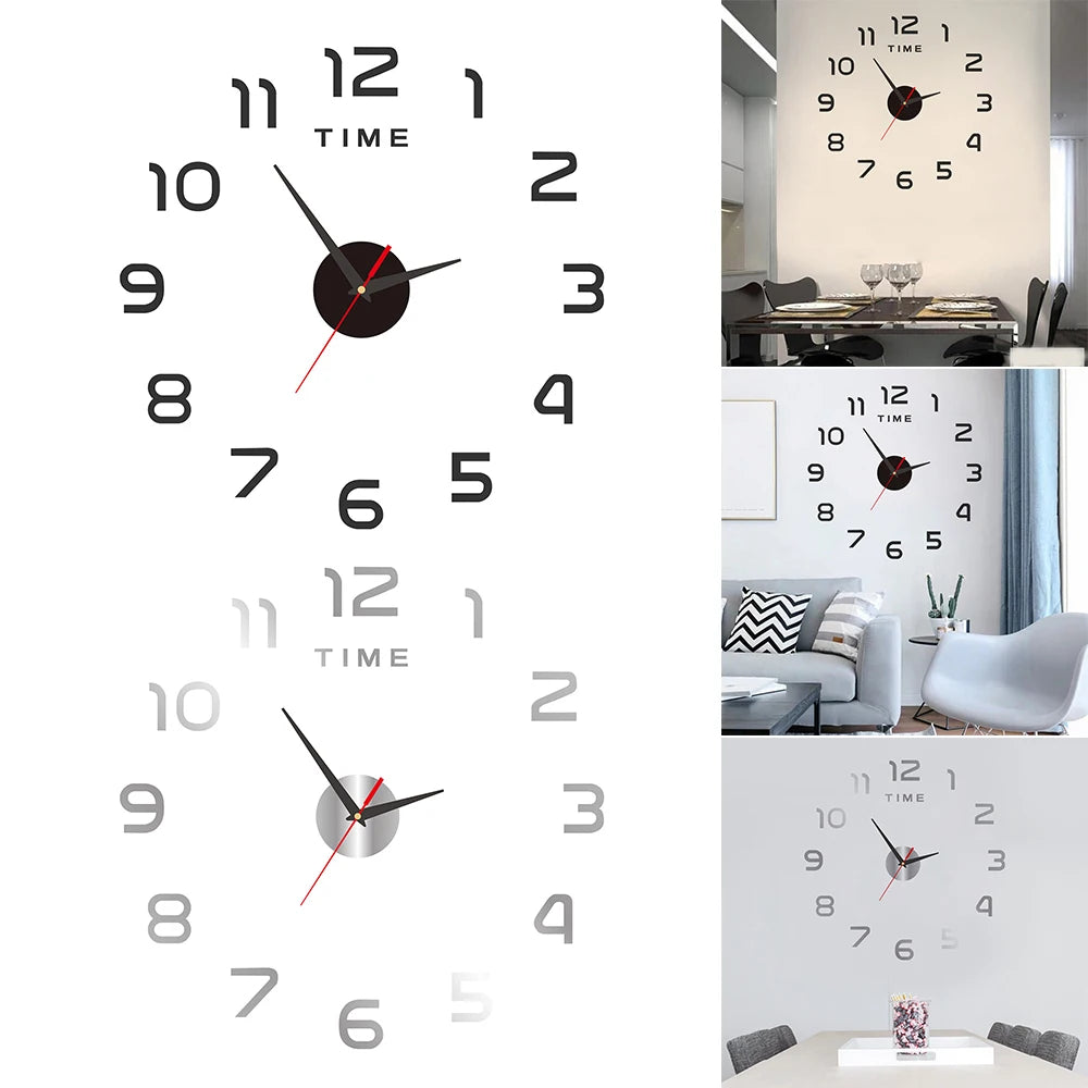 Aurora Modern Wanduhr DIY Lautlos - Acryl Ø60cm Batterie