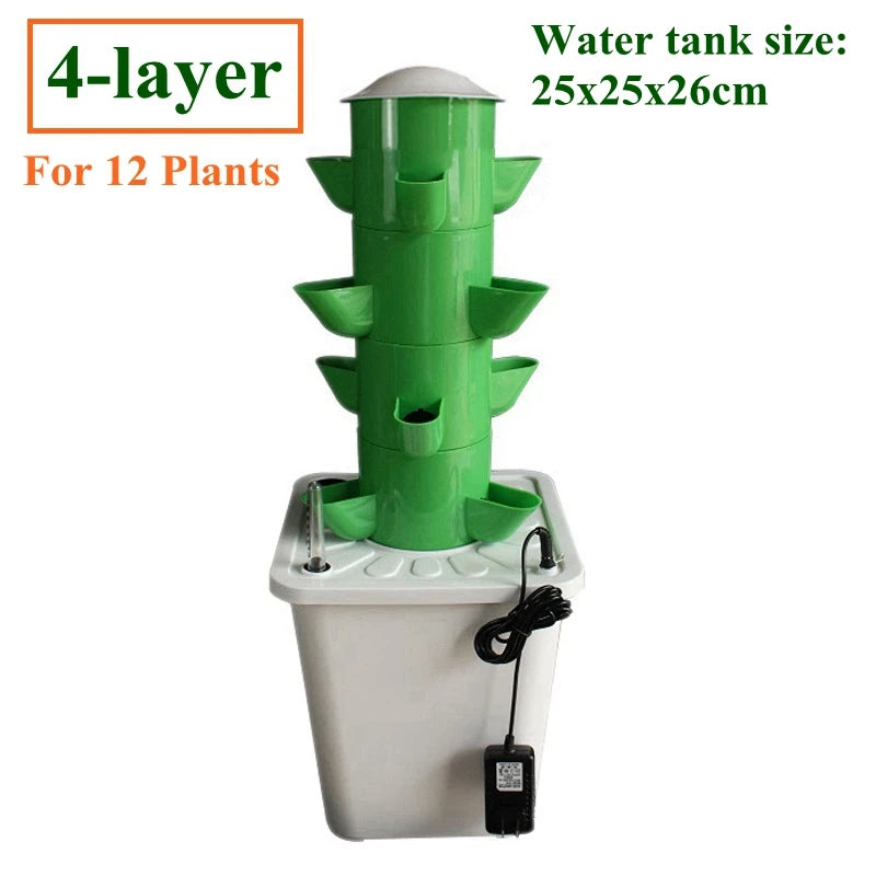 Vertical Hydroponic Tower  Greenhouse Garden Indoor Soilless Culture Growing System Vertical Tower Veg Planter Grow Pot Kit