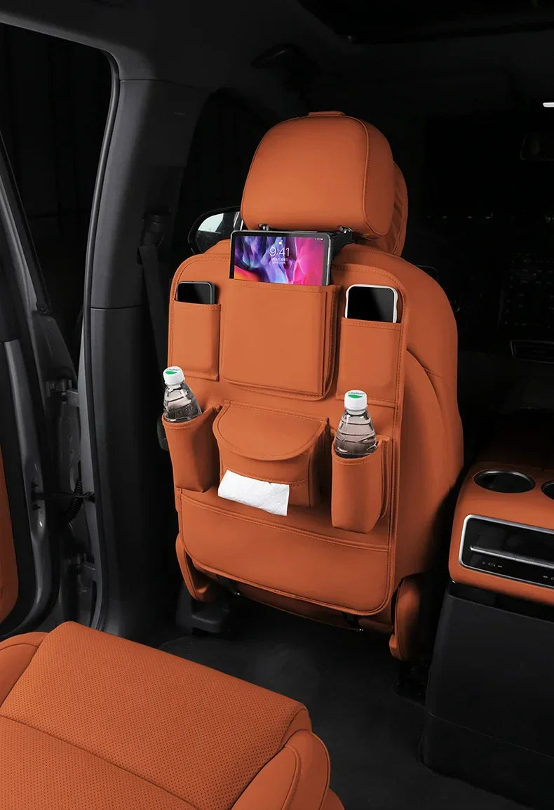 Car Seat Back Storage Bag Large Capacity PU Leather Car Backseat Organizer Storage Bag for Li Lixiang L6 L7 L8 L9 2022 2023 2024