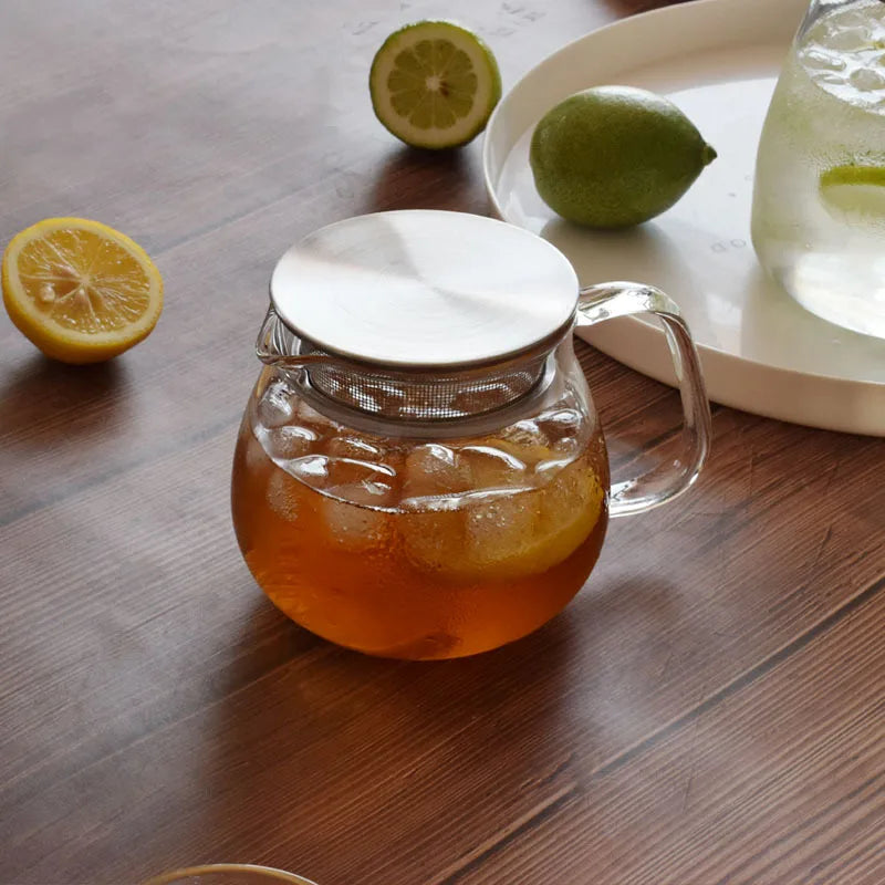 Aihogard Glas Kaffeekanne Hitzebeständig - 450ml Filter