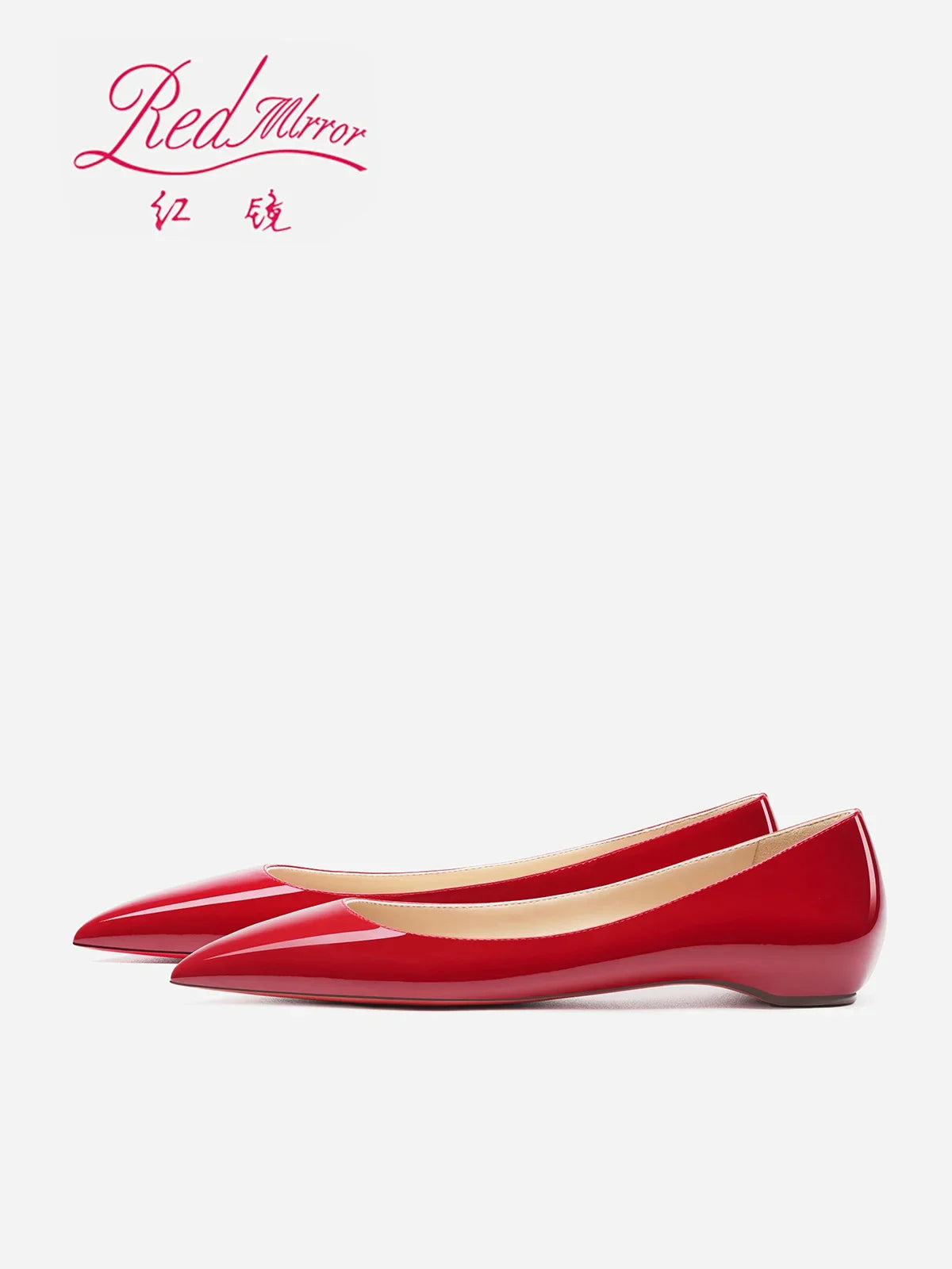 woman 2024 trend luxury women's Leather Shoes for Women Flat Shoes Red Shiny Bottom Elegant Pointed Toe Boat Shoes