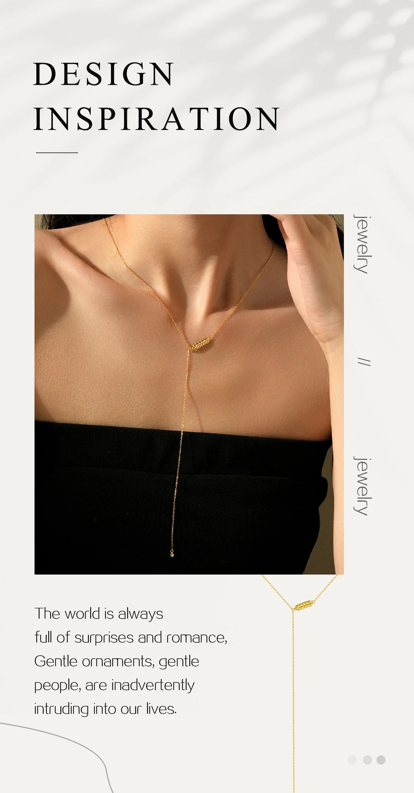 ANDYWEN 925 Sterling Silver Minimalist Wheat Leaf Pendant Long Y-Shaped Necklace 2025 Fine Jewelry for Women's Casual Style