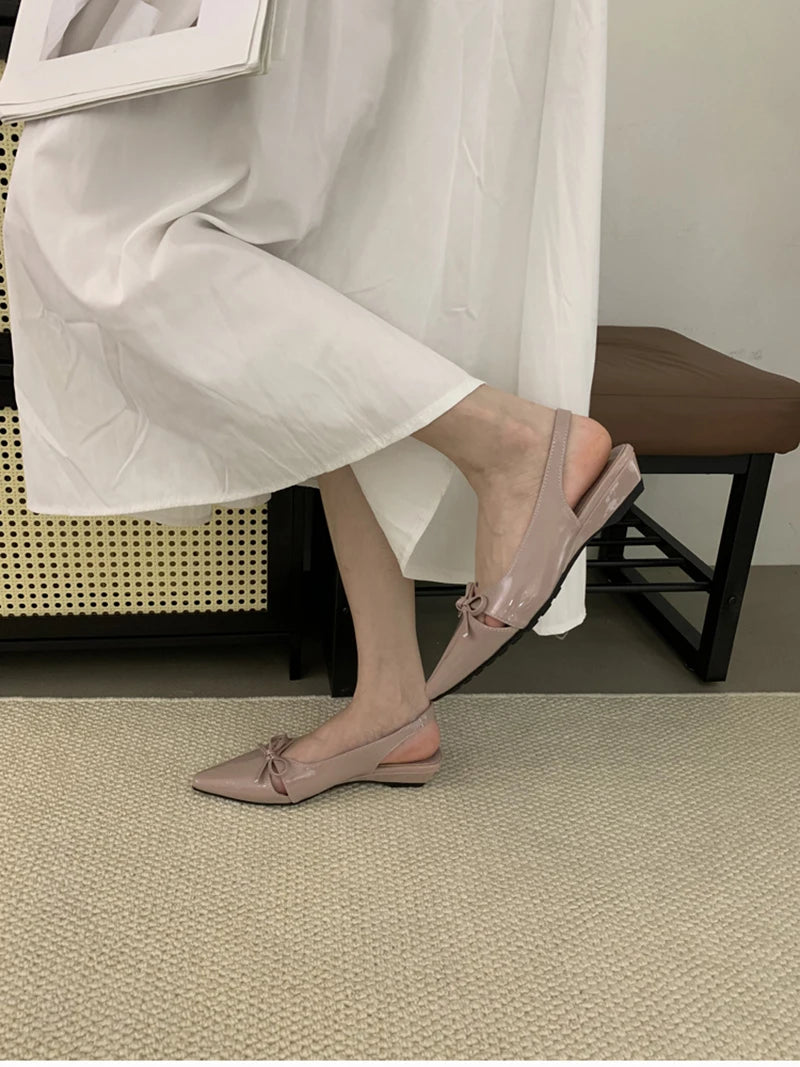 Summer Fashion Butterfly-knot Women Sandals Shallow Slip On Slingbacks Ladies Casual Dress Street Style Flats Shoes