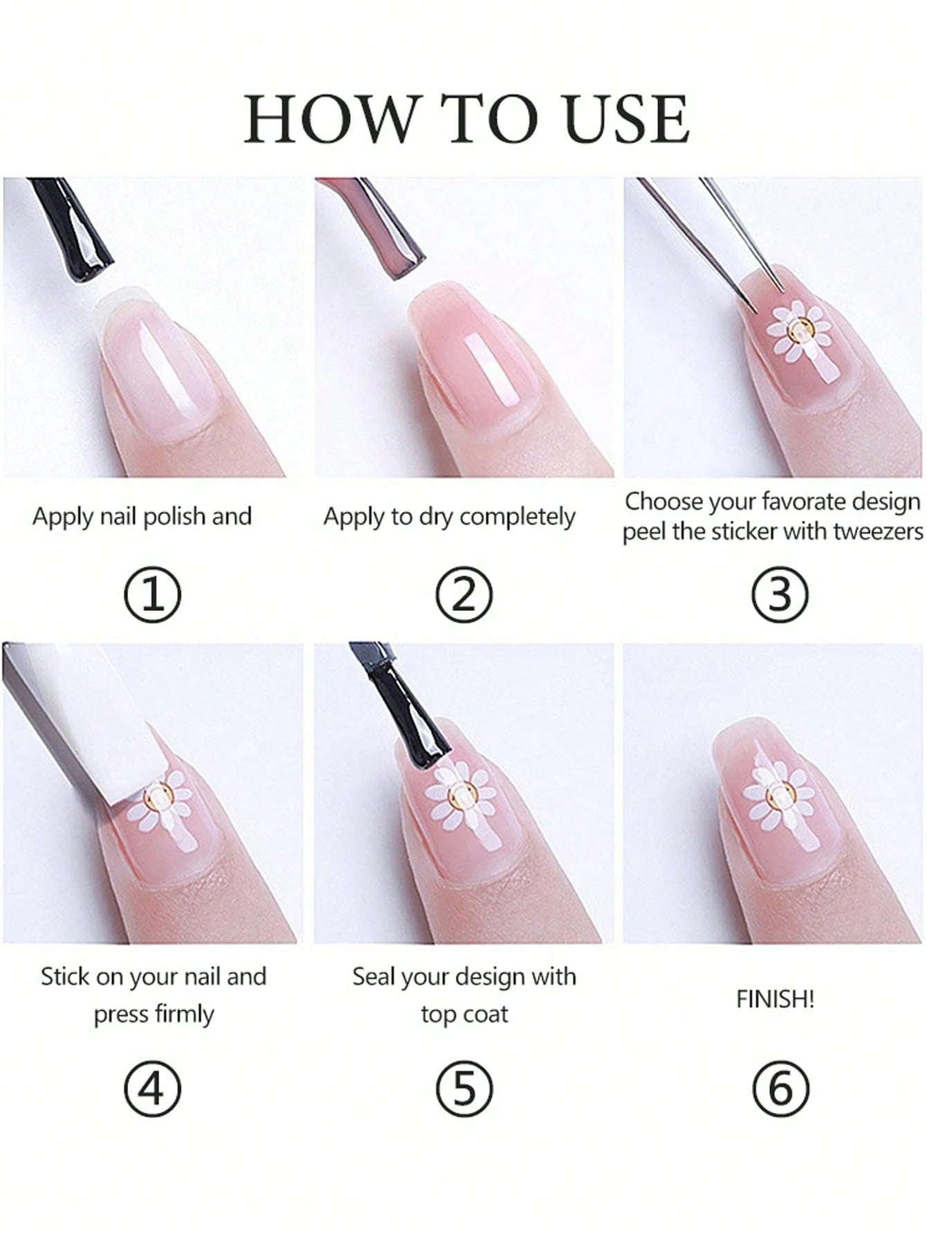 Choice 5D Nagelsticker Transparent - Muschel Seestern 3D