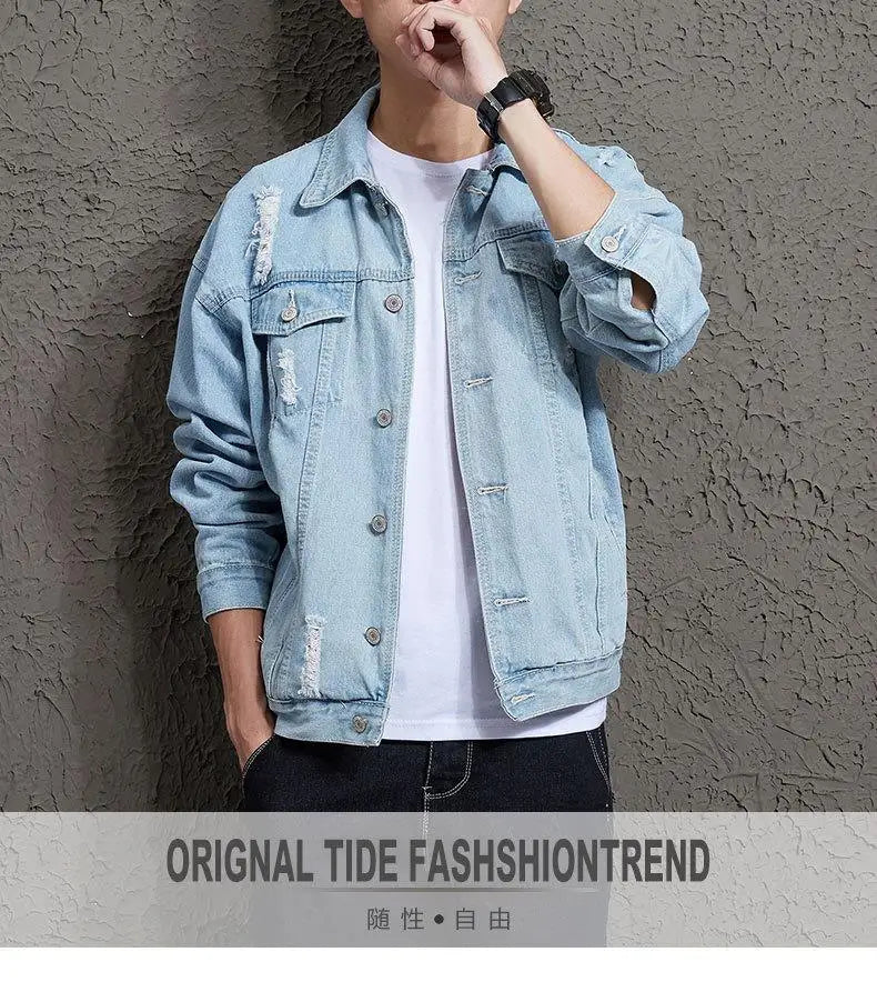 CN Guangdong Denim Mantel - Leicht Größe M Knopfverschluss