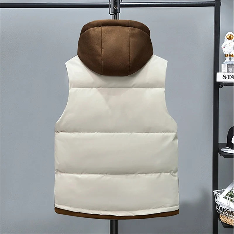 Fujian Herren-Weste abnehmbar Kapuze - Baumwolle, warm, L