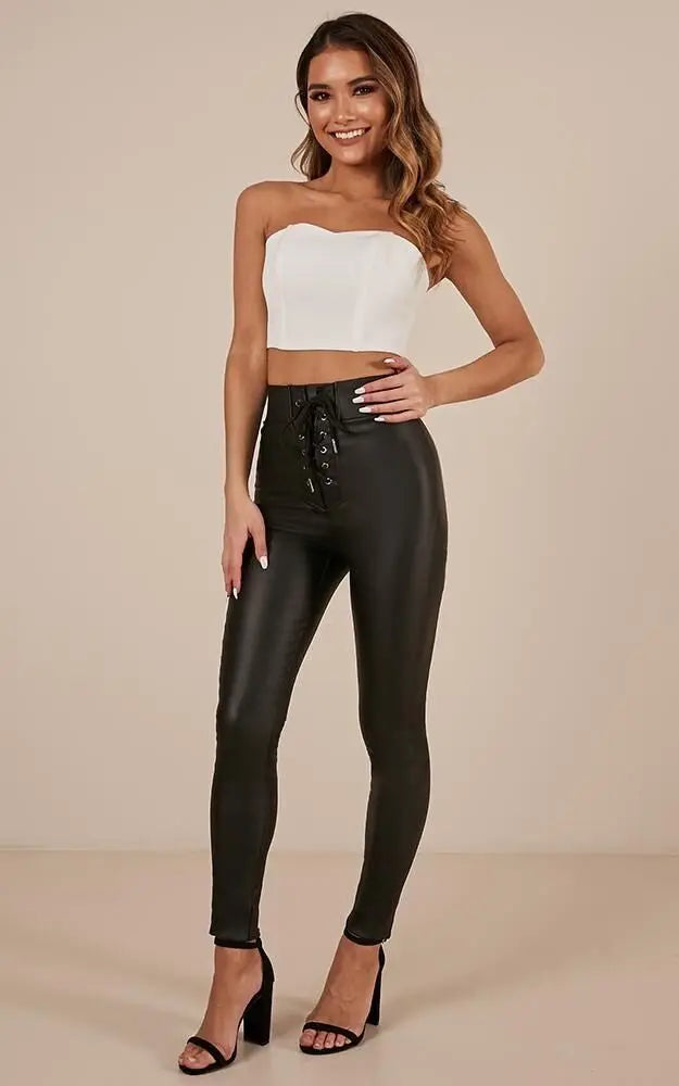 FujianCraft Leggings High Waist - Vollänge Elastisch Denim