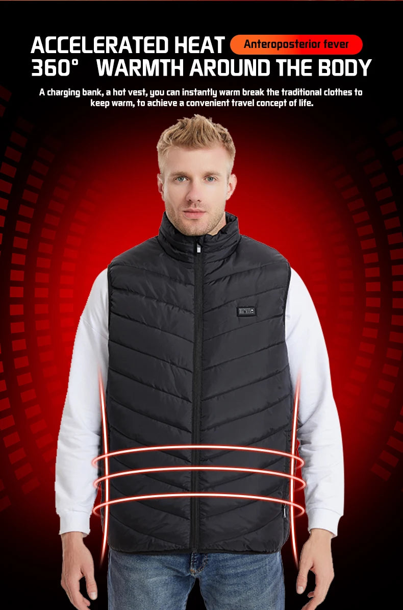 TODWARM M01 Heizweste - Kapazität 26 Heizzonen, Leistung Batterie Nicht Enthalten, Größe 6XL