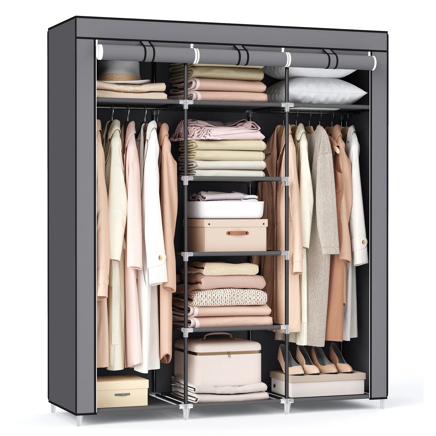 SONGMICS closet foldable wardrobe with clothes rails