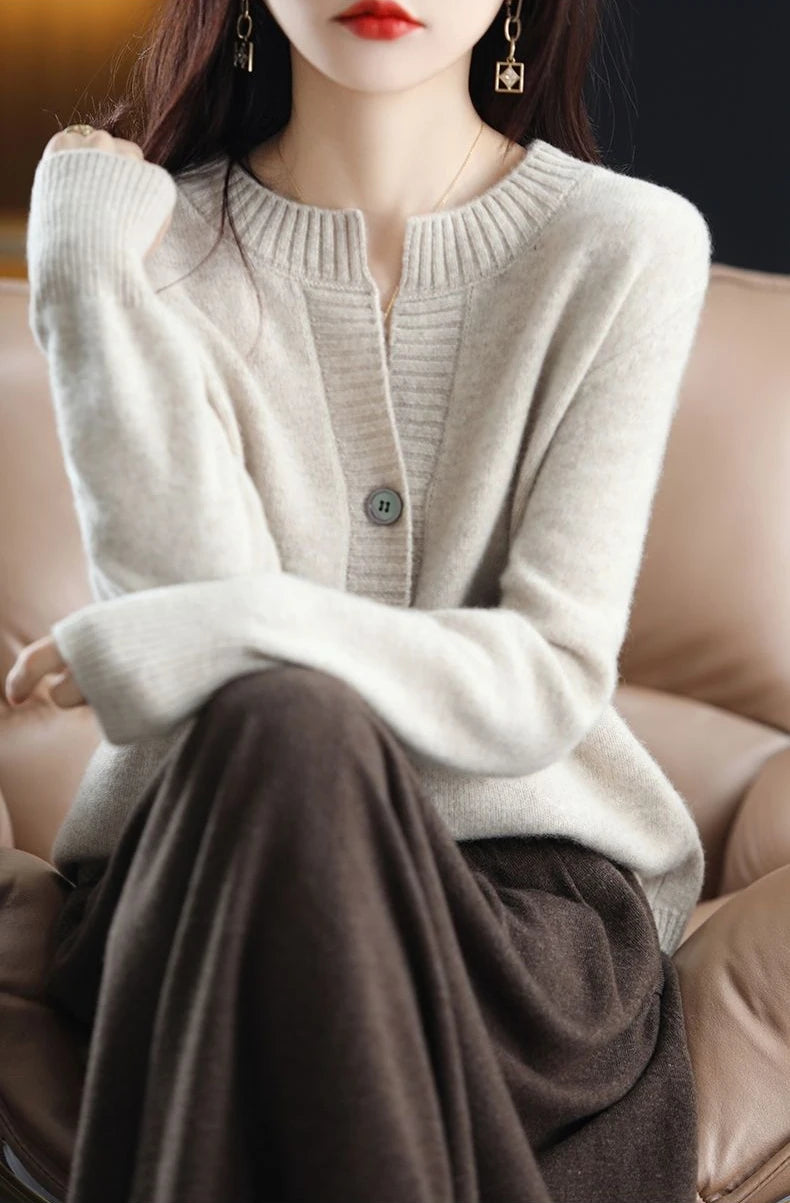 RankSweet Cardigan Winterschnitt Korean Style - Kuscheliger Strickpullover, Größe M, Gewicht 120–220 g/m²