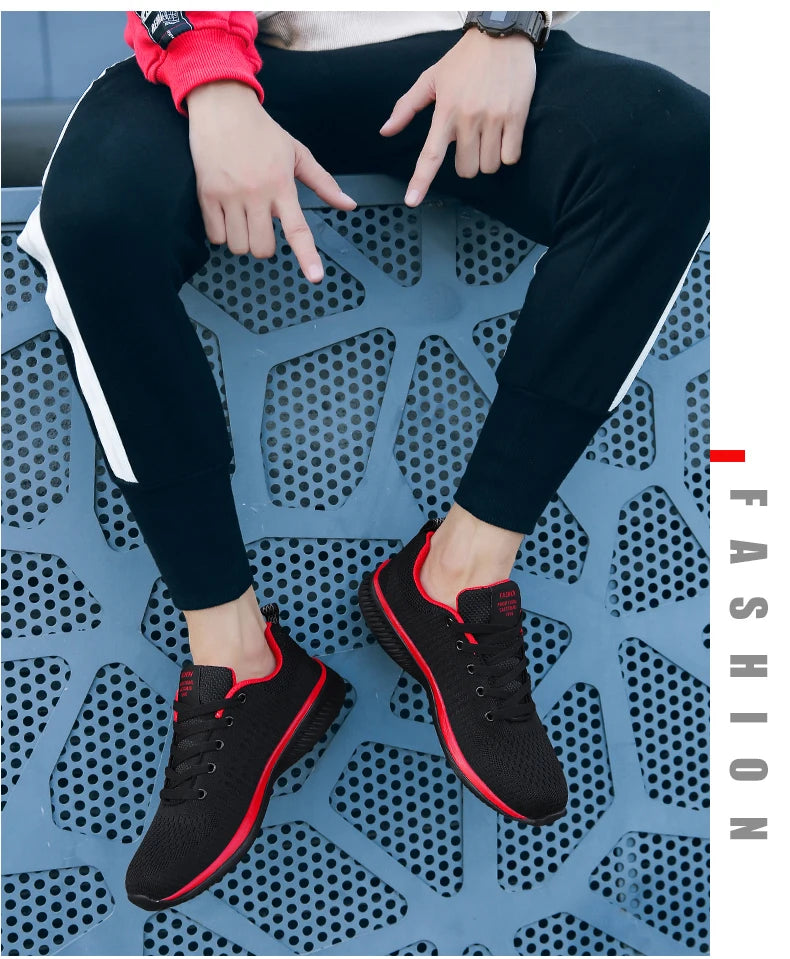 Men Running Walking Knit Shoes Fashion Casual Sneakers Breathable Sport Athletic Lightweight Men Sneakers Casual Shoes